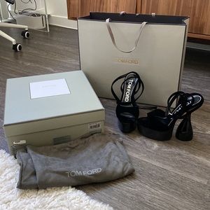 Tom Ford Velvet Disco Platform Sandals